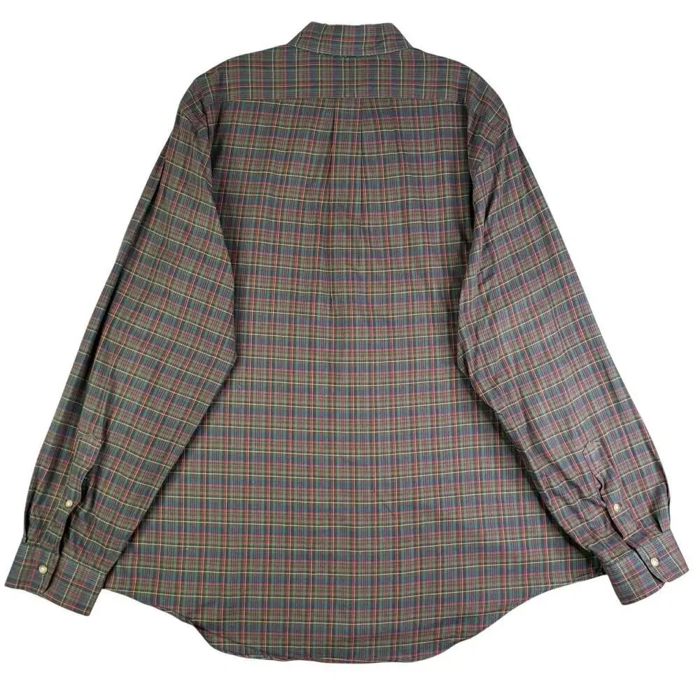 Polo Ralph Lauren Shirt Oxford Men's XL Multicolor Plaid LS Button Down Cotton